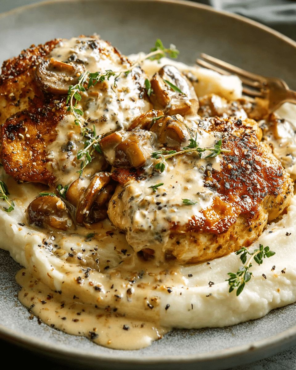 Creamy Mustard Chicken with Mushrooms & Silky Cauliflower Purée step 2