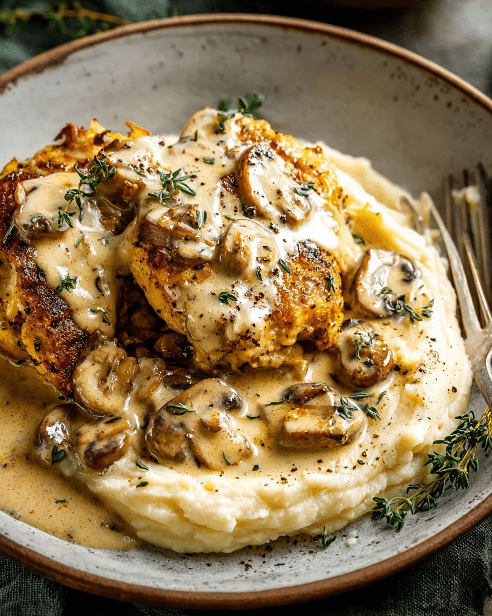Creamy Mustard Chicken with Mushrooms & Silky Cauliflower Purée step 6