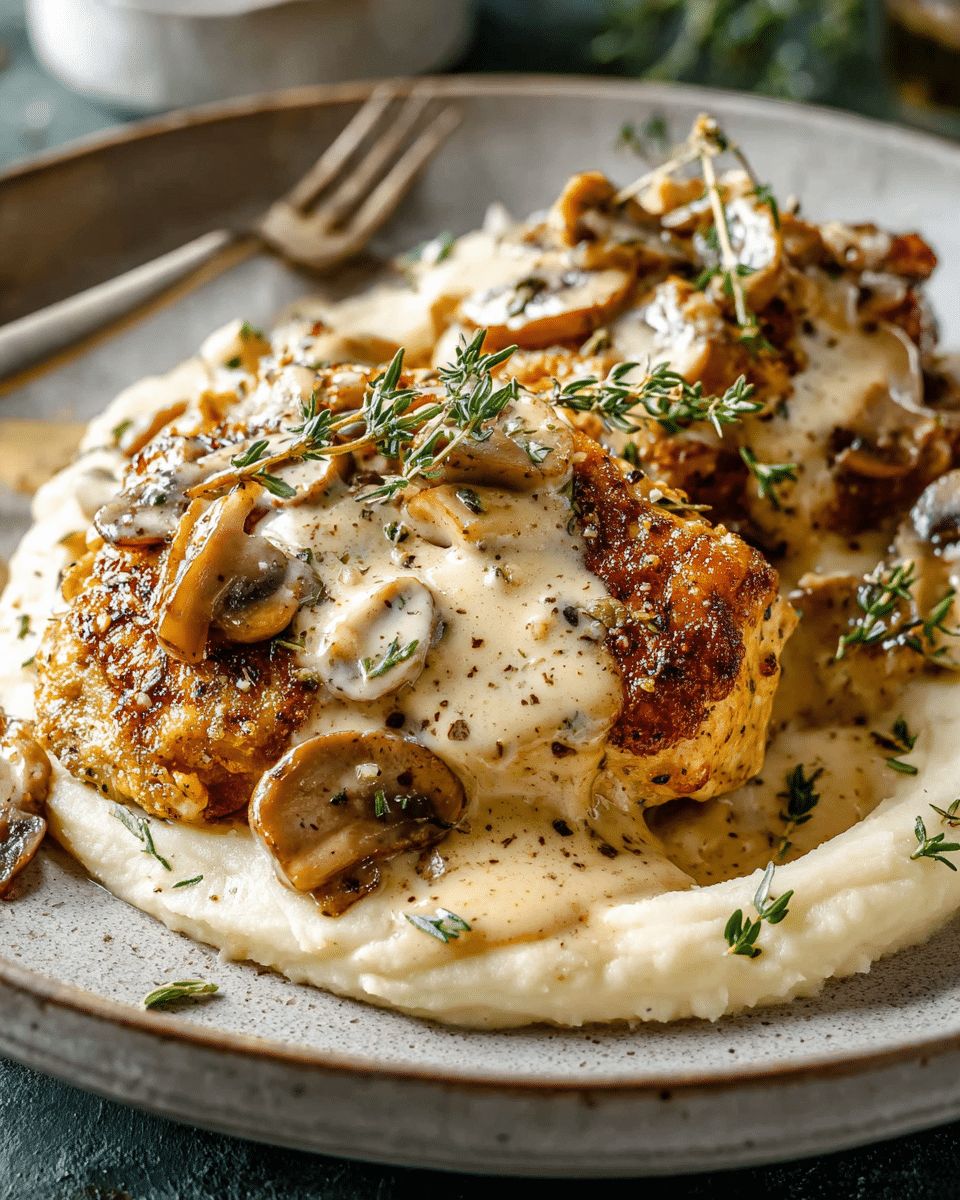 Creamy Mustard Chicken with Mushrooms & Silky Cauliflower Purée step 8
