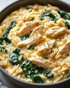 Creamy One-Pot Orzo with Chicken and Spinach (30-Minute Recipe) 1