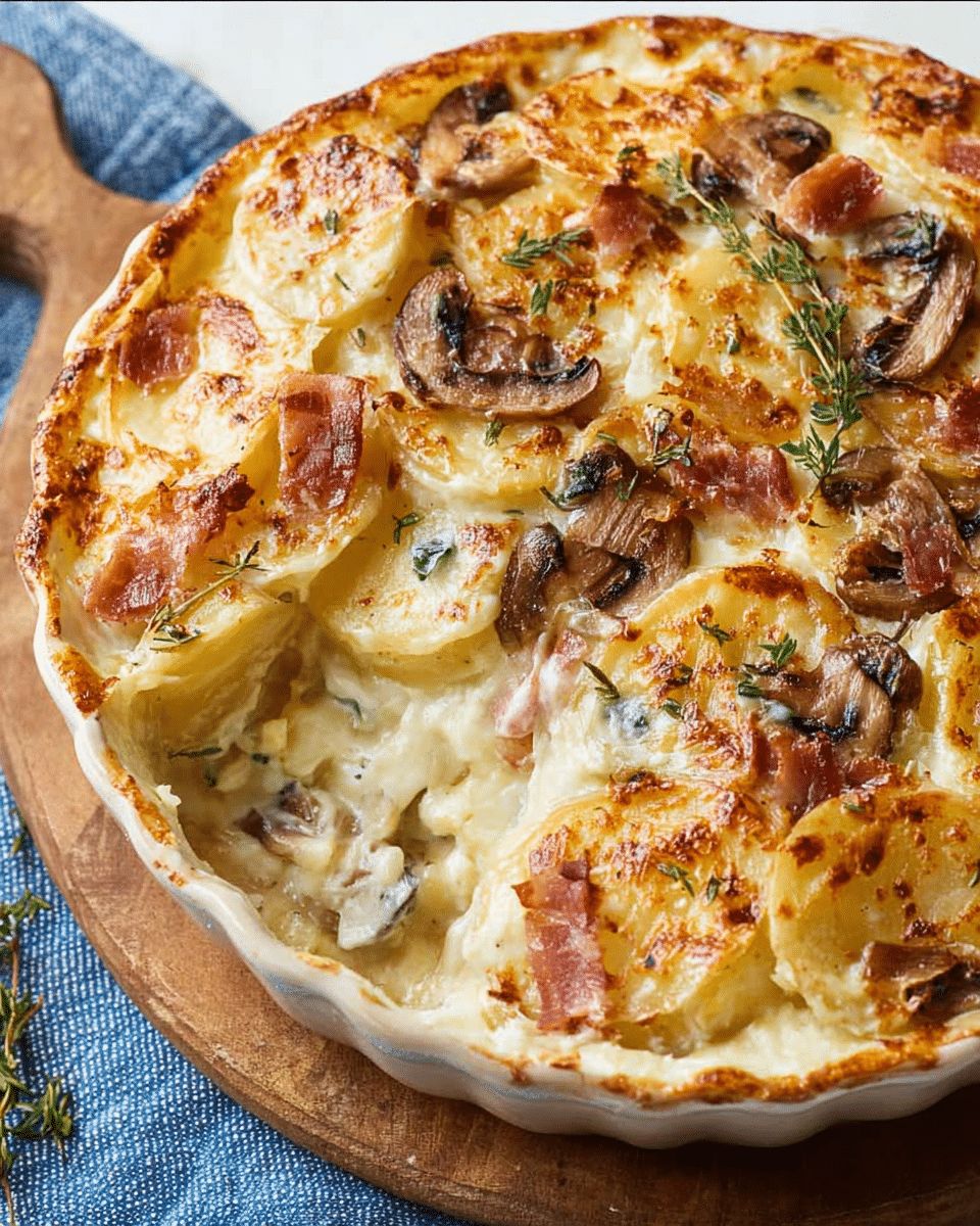 Creamy Potato, Mushroom, and Brie Bake with Caramelized Onions step 5