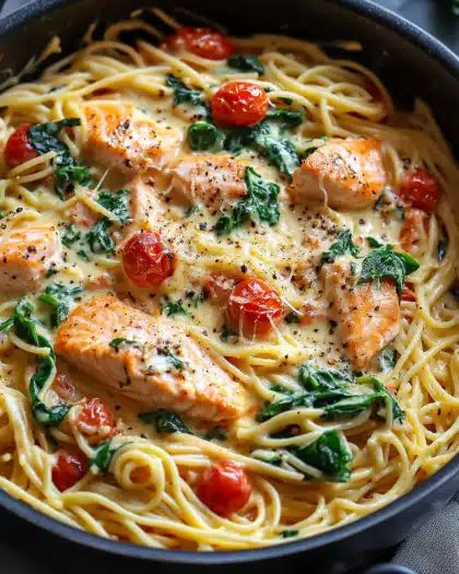 Creamy Salmon Spinach Pasta Recipe: The Ultimate Comfort Meal step 4