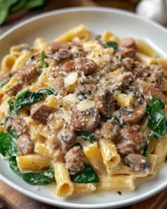 Creamy Sausage and Mushroom Pasta with Spinach: A 30-Minute Comfort Dinner 1