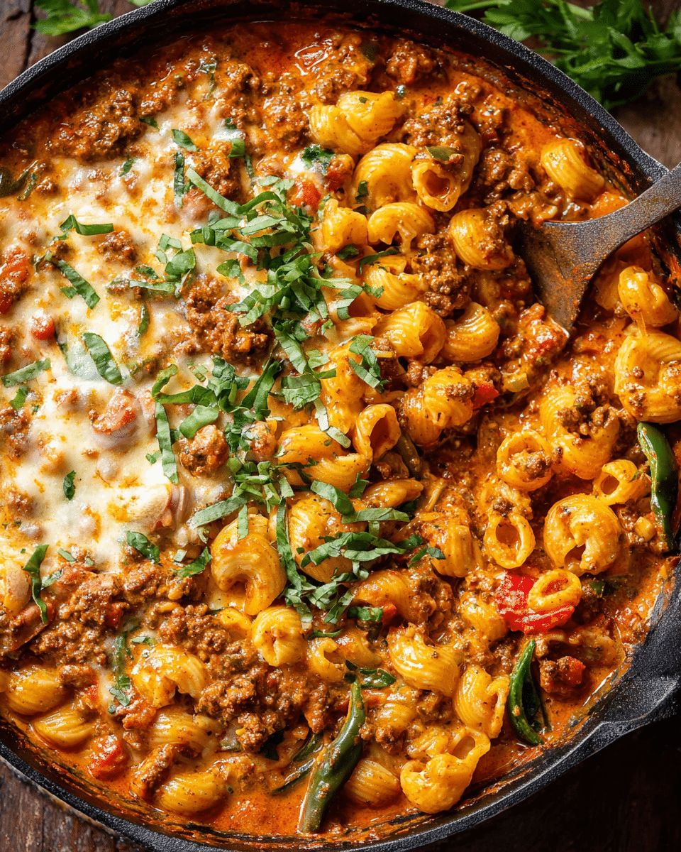 Creamy Spicy Beef & Poblano Pasta Skillet: The Ultimate One-Pan Comfort Dinner step 2