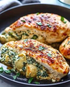 Creamy Spinach Artichoke Stuffed Chicken Breast: Easy High-Protein Recipe 1