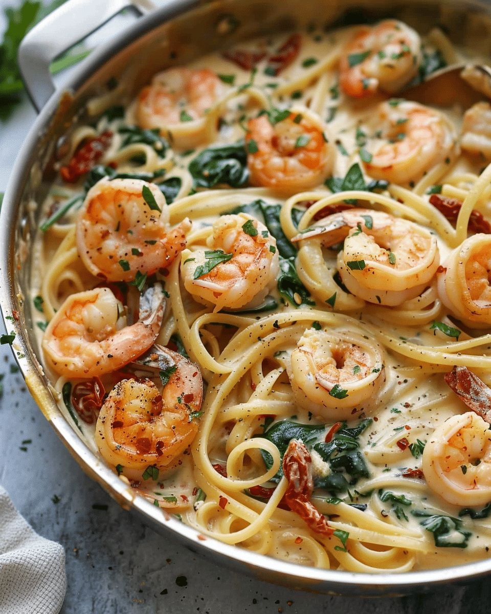Creamy Tuscan Shrimp Linguine: The Ultimate 35-Minute Gourmet Pasta step 3