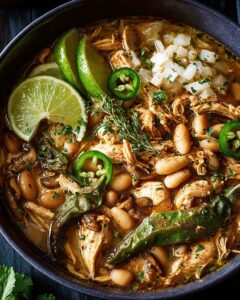 Creamy White Bean Chicken Chili with Mushrooms and Lime | Cook with Feast 1