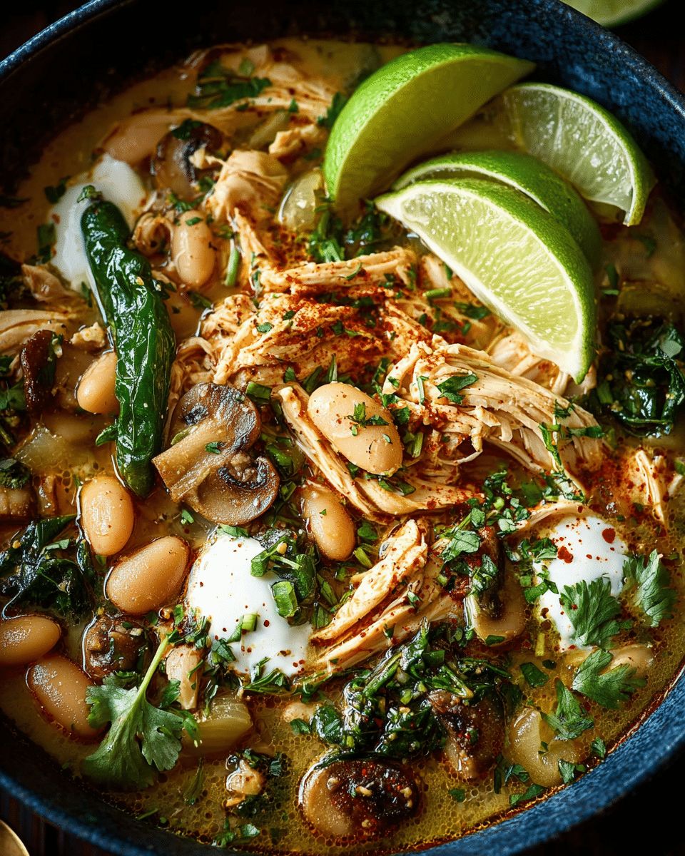 Creamy White Bean Chicken Chili with Mushrooms and Lime | Cook with Feast step 4