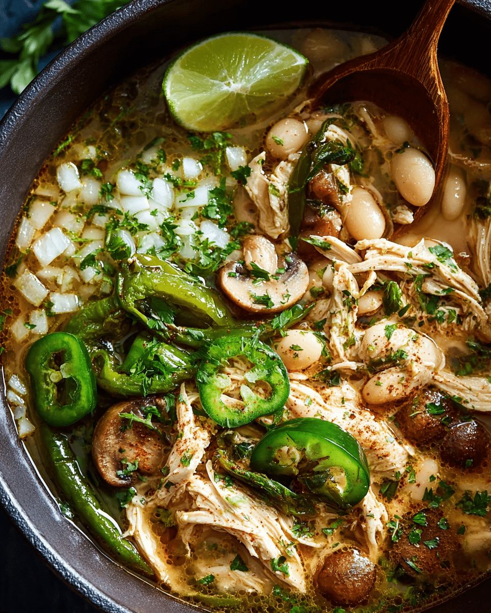 Creamy White Bean Chicken Chili with Mushrooms and Lime | Cook with Feast step 5