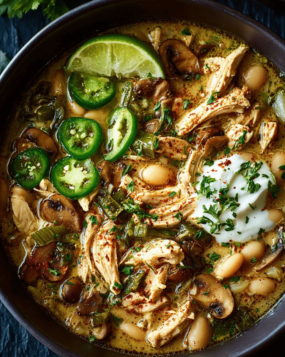 Creamy White Bean Chicken Chili with Mushrooms and Lime | Cook with Feast step 8