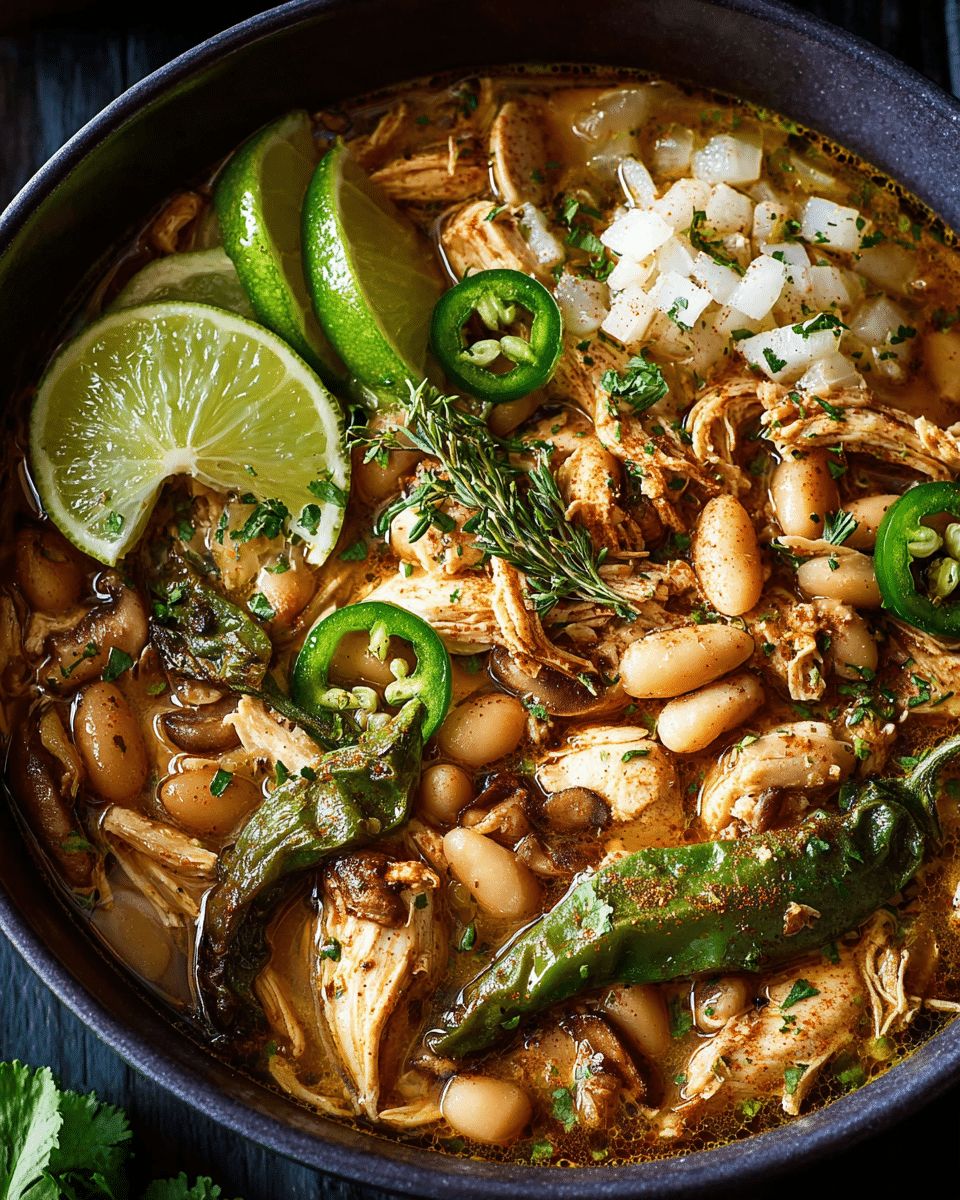 Creamy White Bean Chicken Chili with Mushrooms and Lime | Cook with Feast step 9