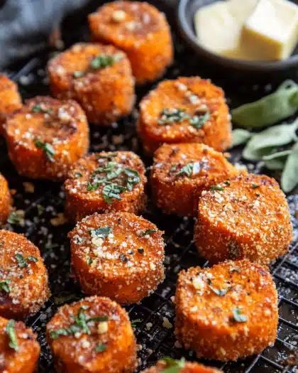 Crispy Baked Sweet Potato Bites with Parmesan Herb Butter Recipe step 1