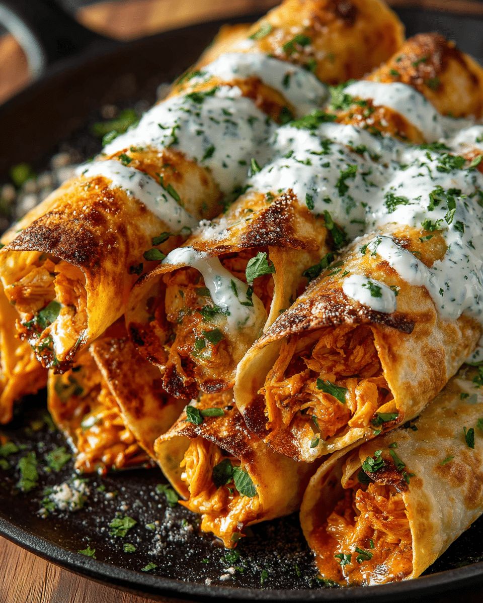 Crispy Buffalo Chicken Taquitos with Creamy Cilantro Ranch – The Ultimate Crowd-Pleaser step 3