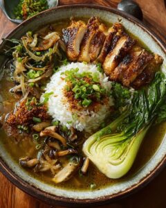 Crispy Chicken & Mushroom Bowl with Ginger-Garlic Broth | Cook with Feast 1
