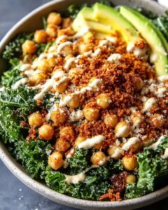 Crispy Chickpea and Kale Salad with Parmesan Tahini Dressing 1