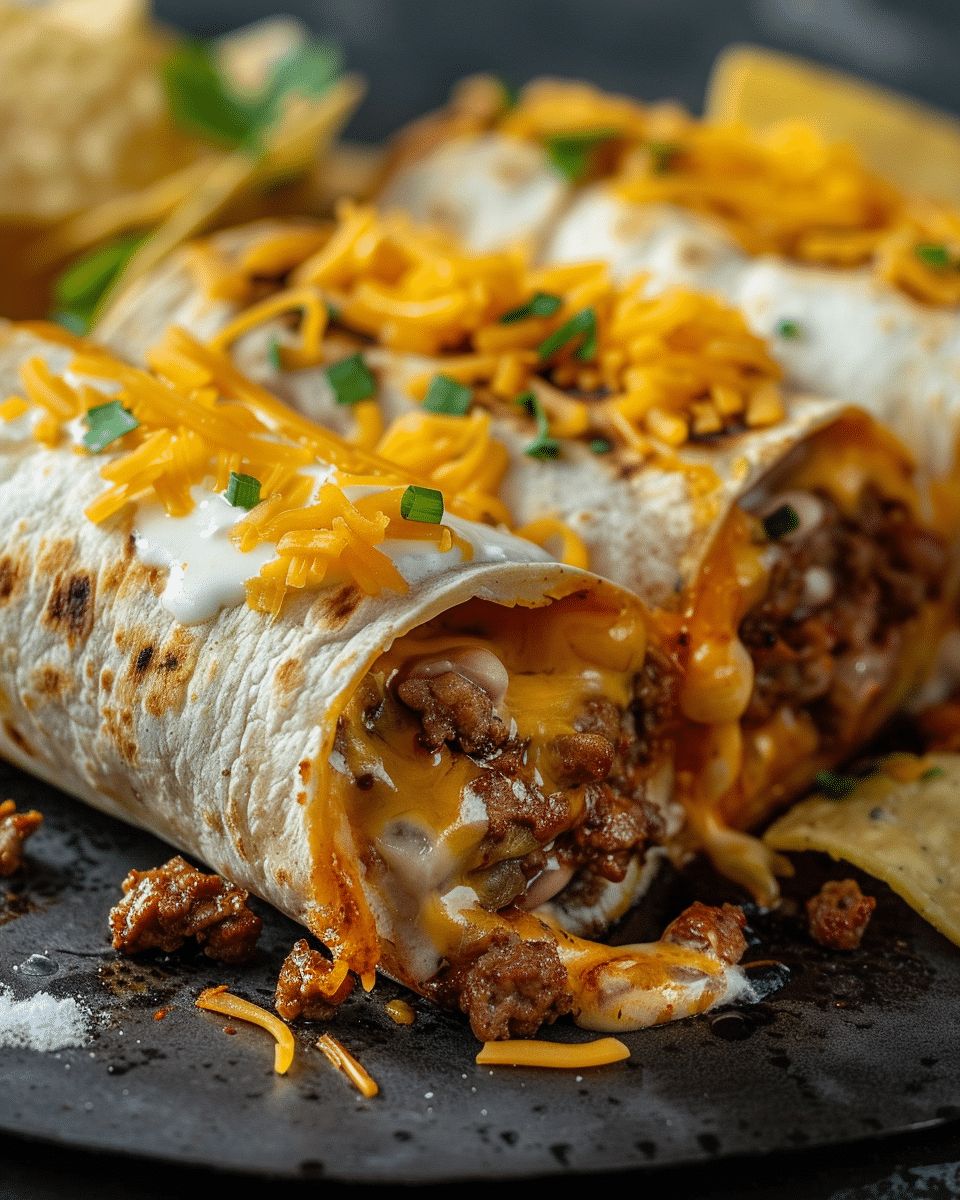 Crispy Loaded Taco Burritos with Cheese and Chips | Cook with Feast step 3