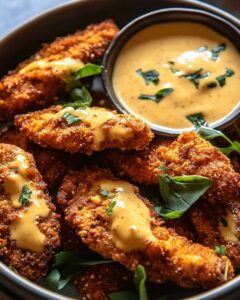 Crispy Pretzel-Crusted Chicken with Cheddar Cheese Sauce | Cook with Feast 1