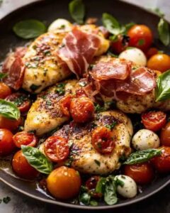 Crispy Prosciutto Chicken with Tomato Basil Salad: A 35-Minute Summer Dinner 1