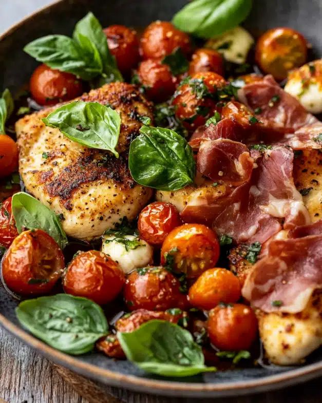 Crispy Prosciutto Chicken with Tomato Basil Salad: A 35-Minute Summer Dinner step 3