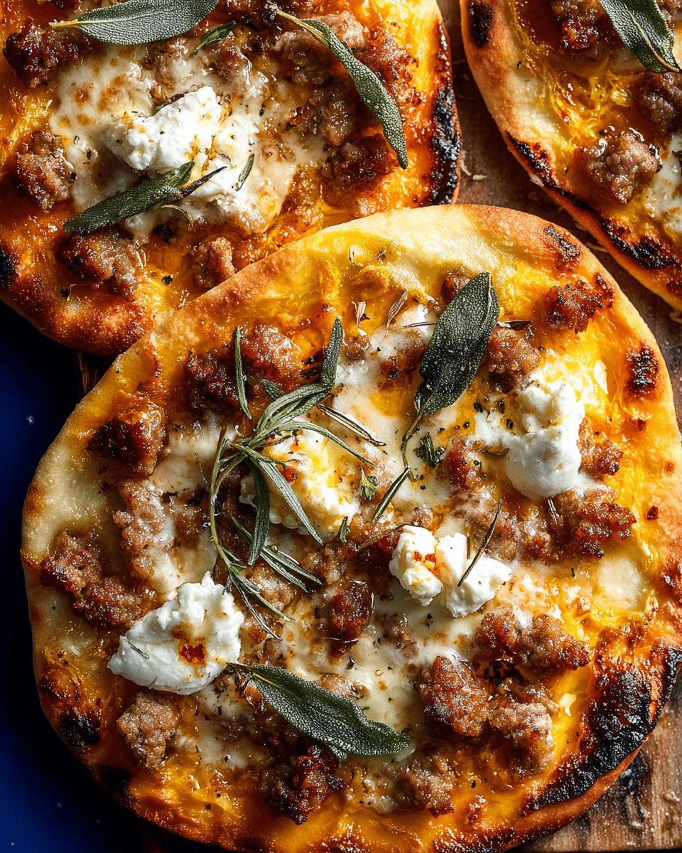 Crispy Pumpkin Naan Pizzas with Sausage, Ricotta & Sage | 30-Minute Fall Dinner step 1