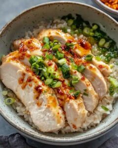 Crispy Rice Bowls with Poached Chicken and Scallion Sauce: The Ultimate Comfort Meal 1