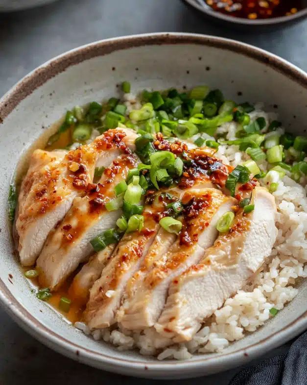 Crispy Rice Bowls with Poached Chicken and Scallion Sauce: The Ultimate Comfort Meal step 6