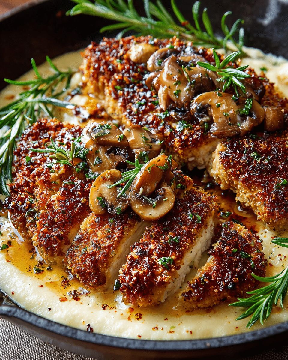 Crunchy Pretzel-Crusted Honey Mustard Chicken with Mushrooms: The Ultimate Weeknight Dinner step 3