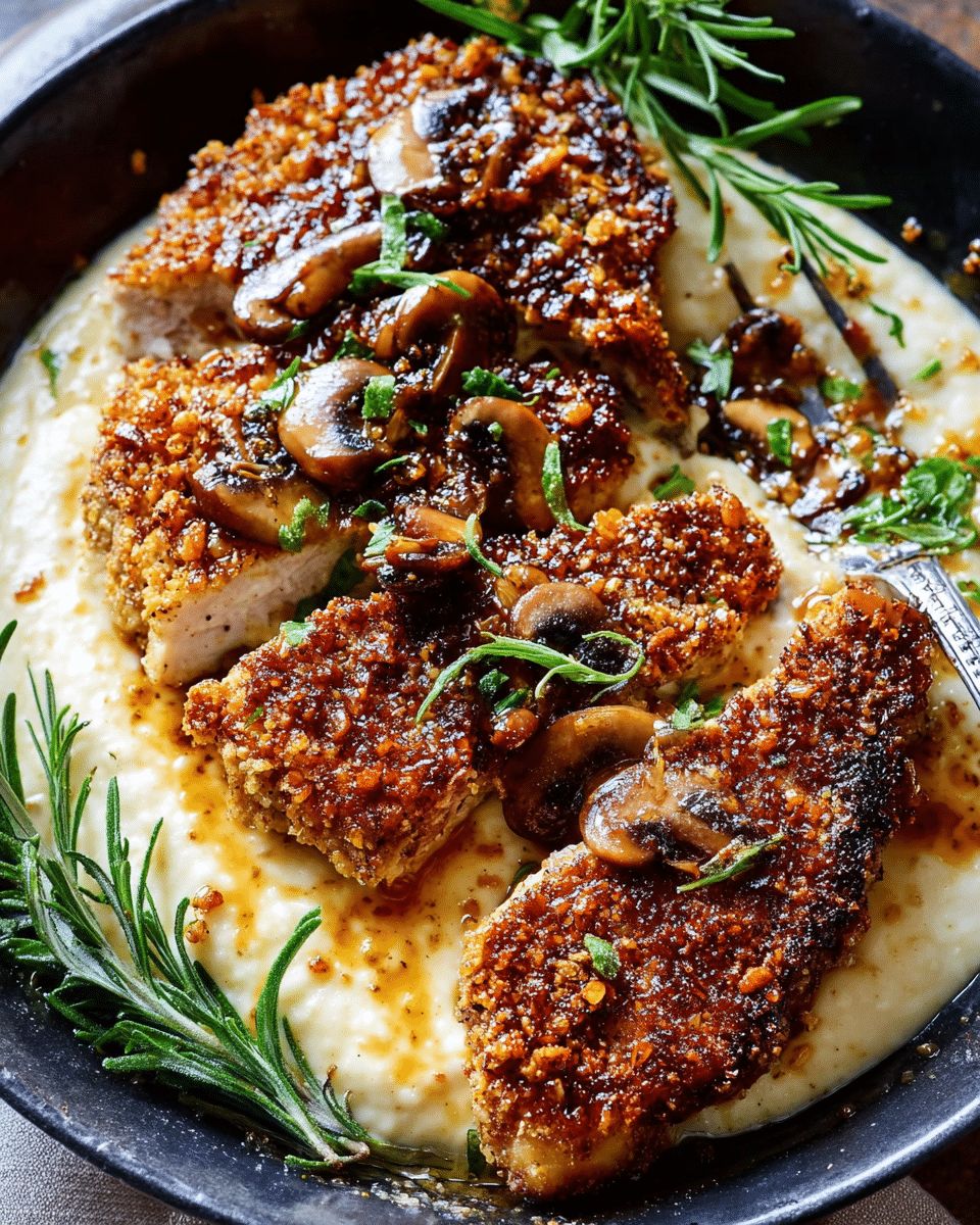 Crunchy Pretzel-Crusted Honey Mustard Chicken with Mushrooms: The Ultimate Weeknight Dinner step 5