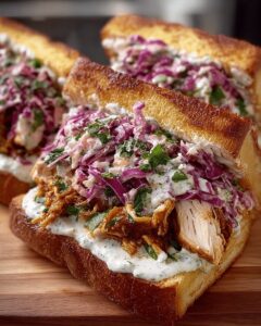 Curried Chicken Thigh Sandwich with Jalapeño Lime Slaw & Honey Mint Yogurt 1