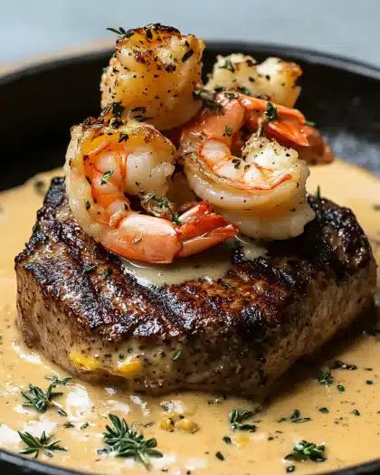 Decadent Filet Mignon with Shrimp and Lobster Cream Sauce Recipe step 2
