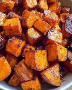 Easy Caramelized Maple Cinnamon Roasted Sweet Potatoes Recipe 1