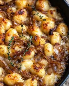 Easy Caramelized Onion and Gnocchi Bake with Gruyère Cheese 1