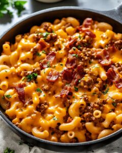 Easy Cheesy Beef and Bacon Macaroni Skillet: The Ultimate One-Pan Comfort Food 1