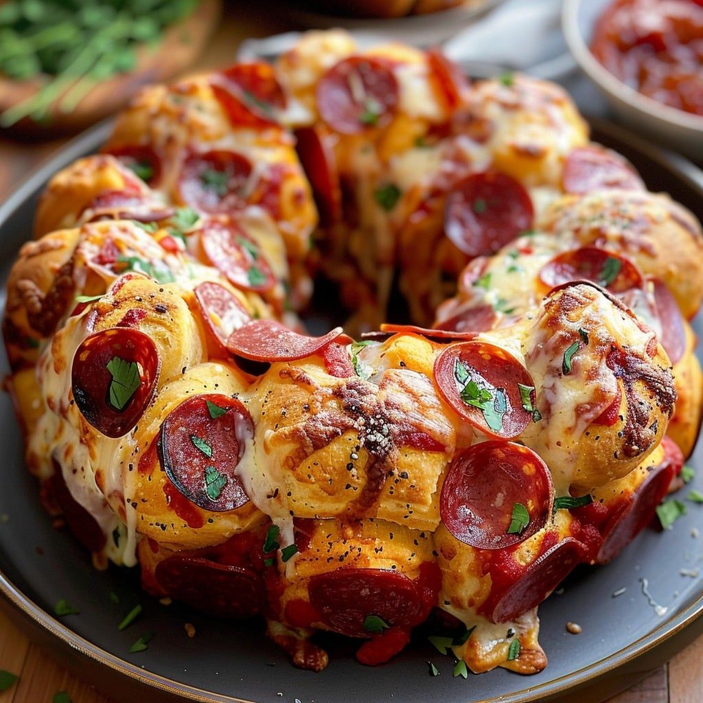 Easy Cheesy Pepperoni Monkey Bread Recipe (Pizza Pull-Apart Bread) step 2