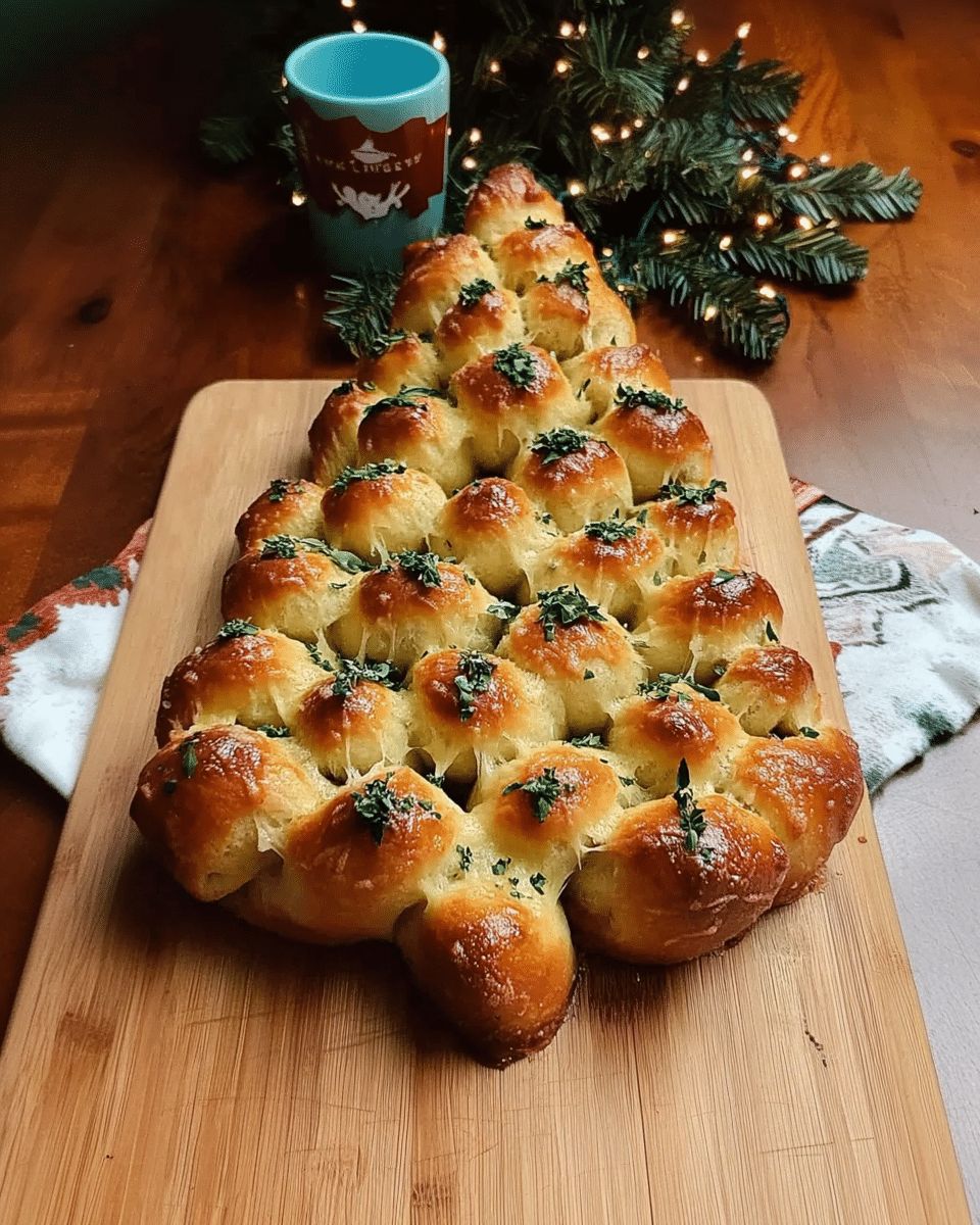 Easy Cheesy Pull-Apart Christmas Tree Bread Recipe step 3