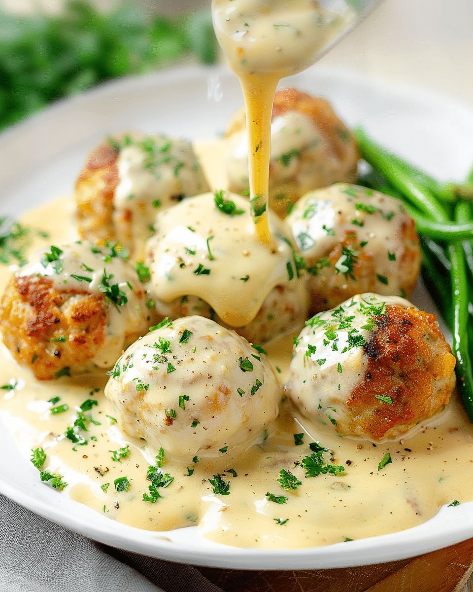 Easy Chicken Meatballs with Creamy Mustard Sauce - Quick 40-Minute Meal step 2