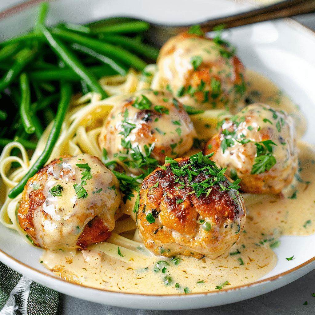 Easy Chicken Meatballs with Creamy Mustard Sauce - Quick 40-Minute Meal step 4