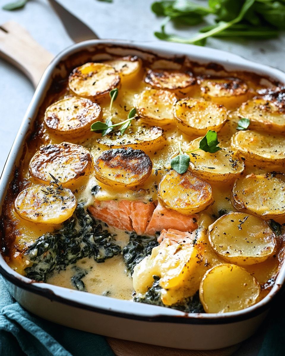 Easy Creamy Salmon and Potato Bake Recipe | Healthy Comfort Food step 1