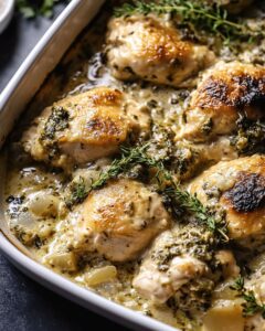 Easy Creamy Salsa Verde Chicken Bake Recipe | Cook with Feast 1