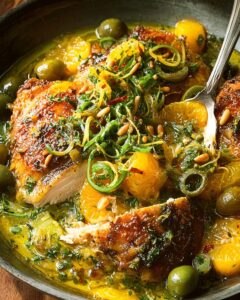 Easy Mediterranean Chicken with Warm Citrus Olive Salsa 1