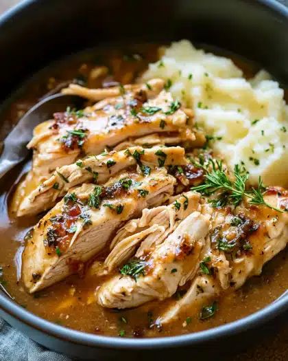 Easy Slow Cooker Chicken with Ranch, Italian, and Gravy Seasoning step 7