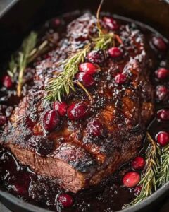 Festive Cranberry Balsamic Ribeye Roast Recipe | Cook With Feast 1
