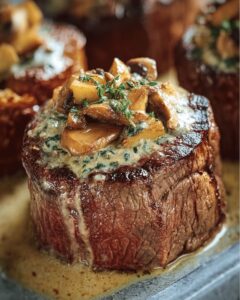 Filet Steaks with Creamy Mushroom and Herb Topping: A 40-Minute Gourmet Dinner 1