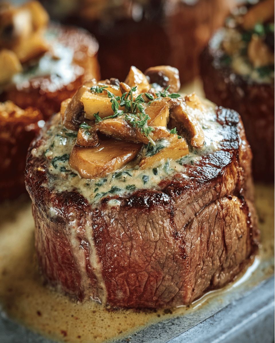 Filet Steaks with Creamy Mushroom and Herb Topping: A 40-Minute Gourmet Dinner step 2