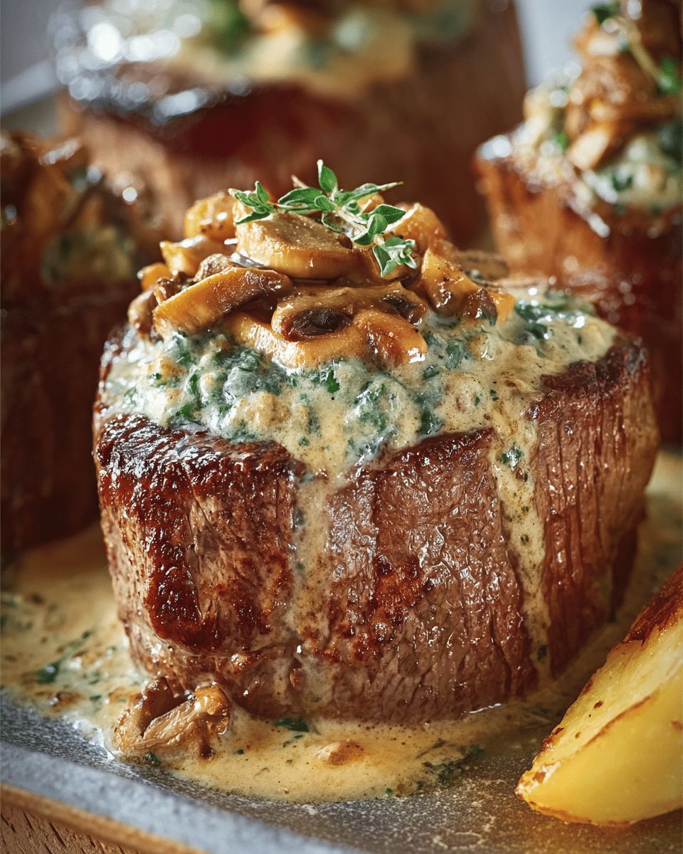 Filet Steaks with Creamy Mushroom and Herb Topping: A 40-Minute Gourmet Dinner step 8