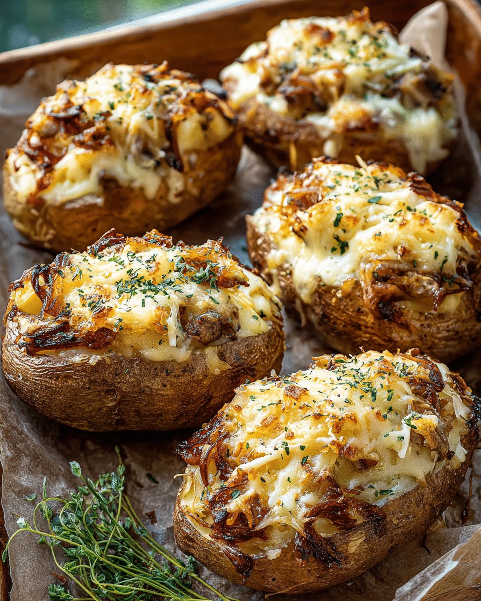 French Onion and Mushroom Stuffed Baked Potatoes: The Ultimate Comfort Food step 2