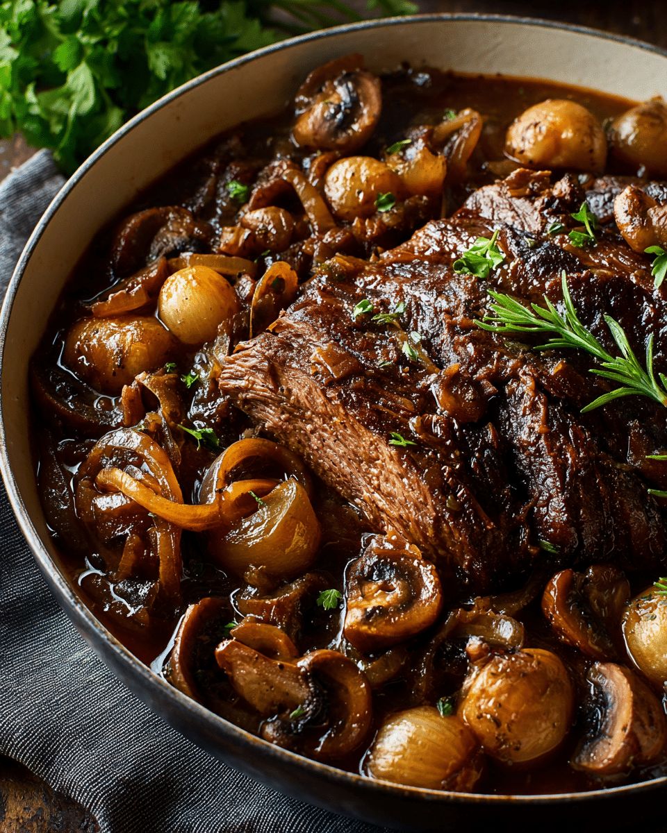 French Onion Mushroom Pot Roast: The Ultimate Alcohol-Free Comfort Meal step 4