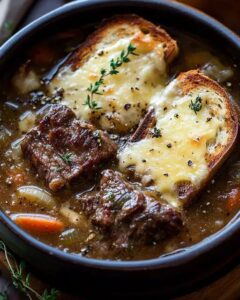 French Onion Short Rib Soup with Cheesy Gruyère Toast | Cook with Feast 1
