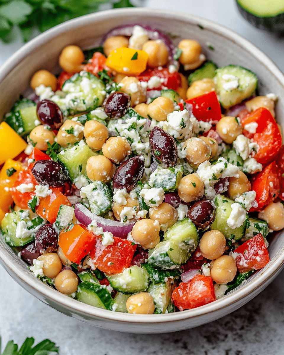 Fresh Mediterranean Chickpea Salad with Tzatziki Dressing Recipe step 2