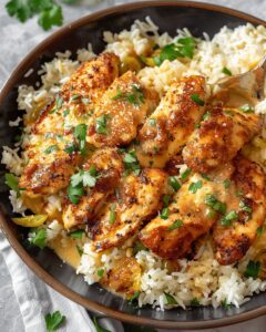 Garlic Butter Chicken Tenders with Herbed Parmesan Rice: Easy Comfort Food 1